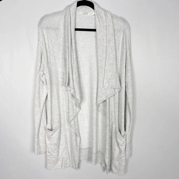 ATHLETA Studio Wrap Cardigan Sweater Heather Gray Size M - Picture 3 of 6